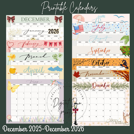 2026 Downloadable and Printable Calendar