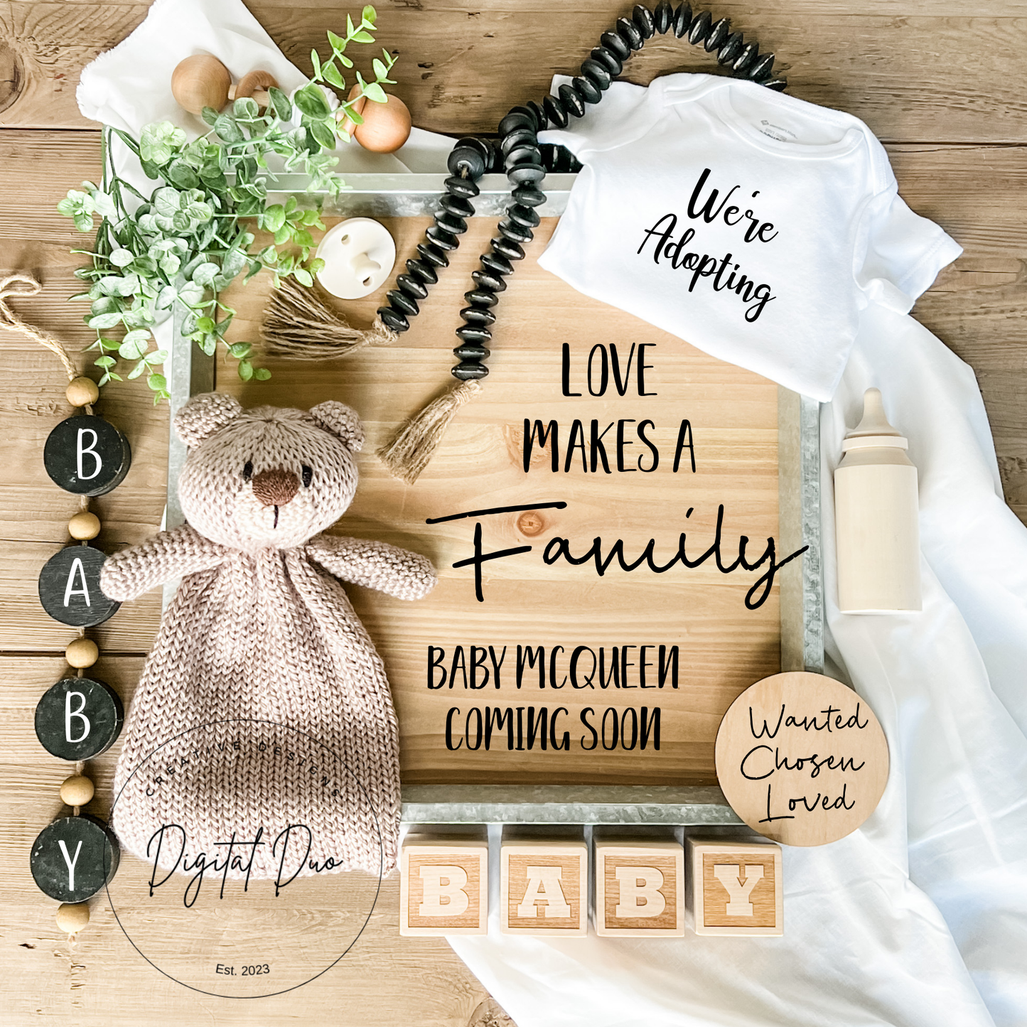 Editable Digital Adoption Announcement gender nuetral for Social Media