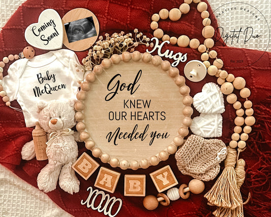 Editable Digital Valentines Pregnancy Announcement