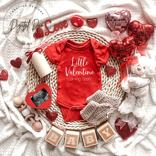 Editable Digital Valentines Pregnancy Announcement